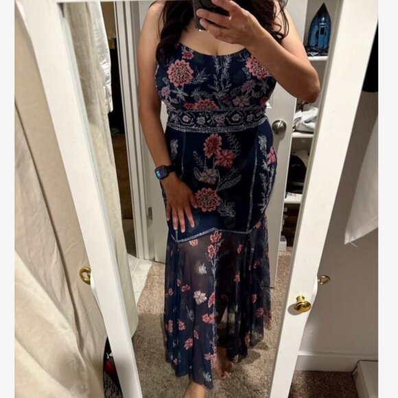 Floral mesh semi-sheer dress - Picture 7 of 7